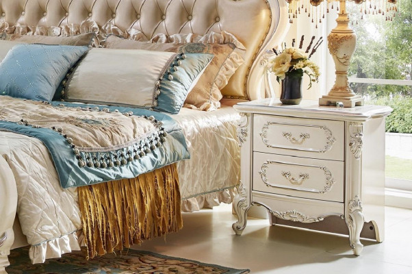 Bed slaapkamerset luxe barok rococo bedden 2x nachtkastje 3-delig ontwerp nieuw