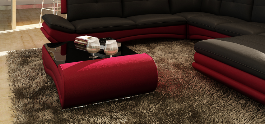 Sofa tafel design woonkamer glas lederen bank bank tafel koffie bijzettafel