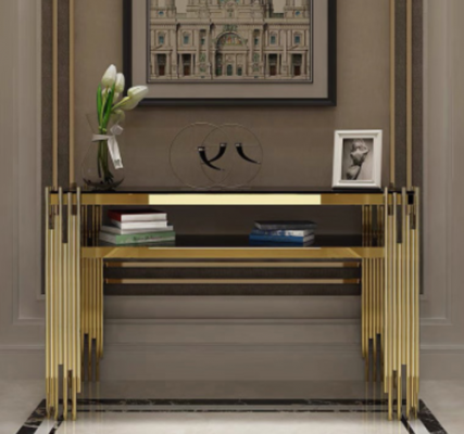 Console tafel marmer woonkamer slaapkamer kaptafel roestvrij staal