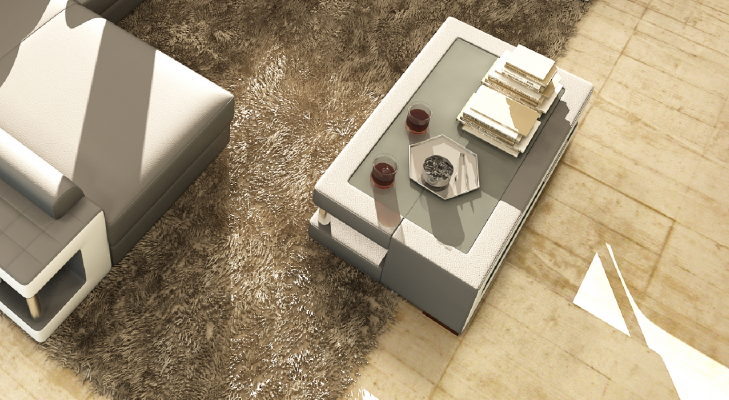 Luxe glazen salontafel woonkamer bijzettafel ontwerper tafel glas leer