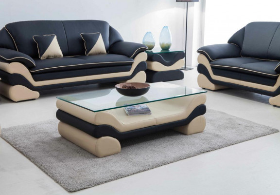 Klassieke luxe designer salontafel bankstel woonkamertafel leer