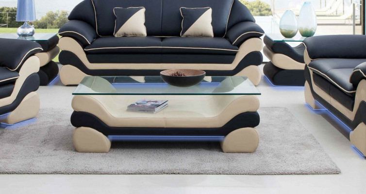 Klassieke luxe designer salontafel bankstel woonkamertafel leer