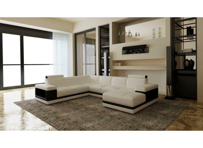 Leren bank Leeflandschap Hoekbank U-vorm Ontwerp Modern Bankstel