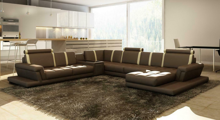 Ledersofa Bank Bank Bekleding Woonlandschap Designer Ledersofa