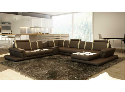 Ledersofa Bank Bank Bekleding Woonlandschap Designer Ledersofa