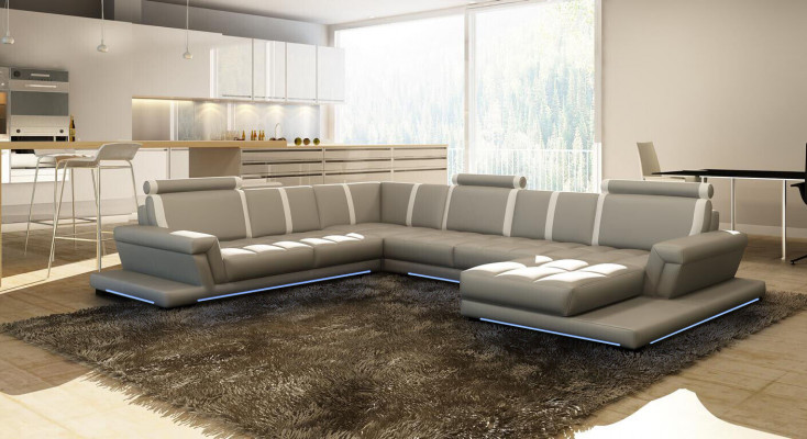 Ledersofa Bank Bank Bekleding Woonlandschap Designer Ledersofa