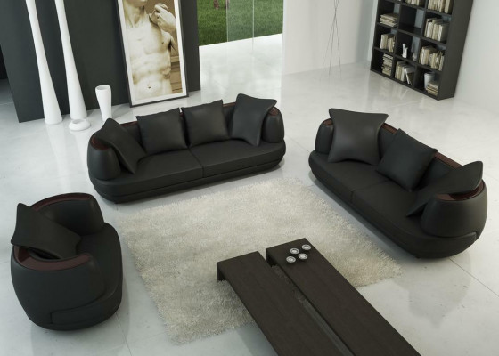Luxe design bankstel Klassieke leren bank Gevoerd zitbankstel Bank
