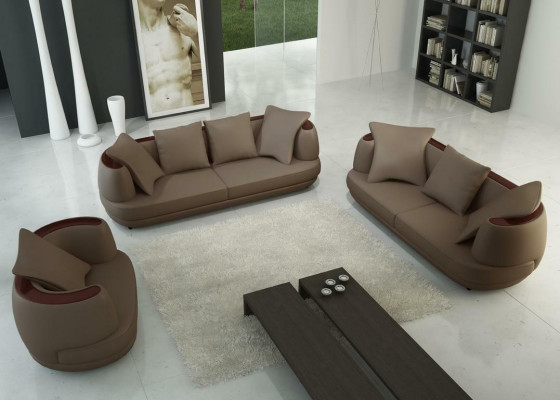 Luxe design bankstel Klassieke leren bank Gevoerd zitbankstel Bank