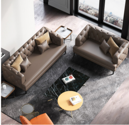 Bruine Chesterfield bankstel 3+2 zits 2-delige set Designer decoratie gestoffeerde banken