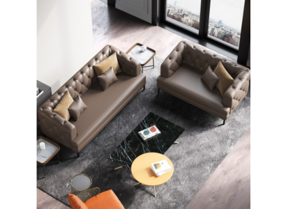 Bruine Chesterfield bankstel 3+2 zits 2-delige set Designer decoratie gestoffeerde banken