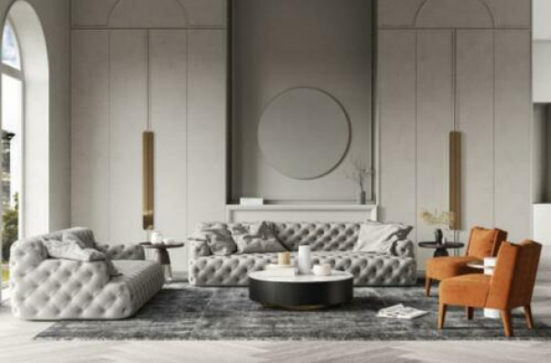 Chesterfield Leren Bank Driezits Relax Zitmeubel Ontwerp Bank Lounge Banken 234 cm