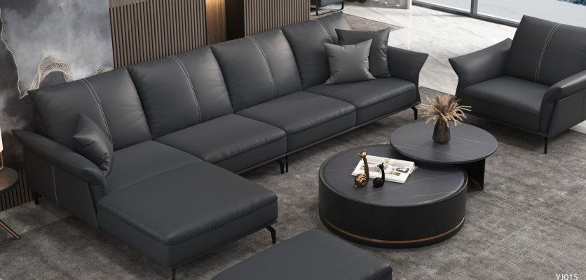 Woonkamer L-vorm Zwart Modern Luxe Multifunctionele Bankstellen