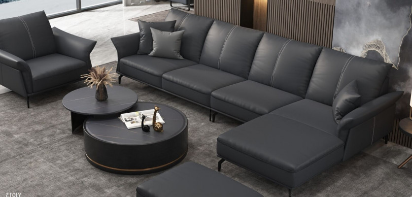 Woonkamer L-vorm Zwart Modern Luxe Multifunctionele Bankstellen