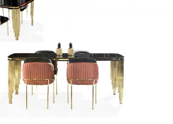 Luxe eetkamer eetkamerset ontwerp tafel dressoir 4 stoelen groep 6-delige set nieuw