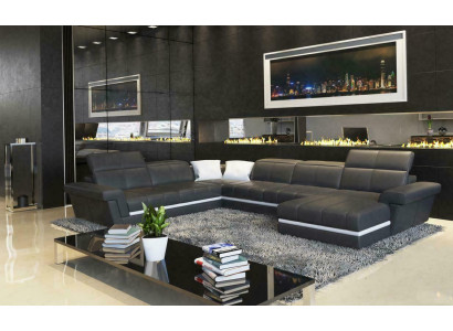 Leren bankstel Bank woonlandschap U-vorm Ontwerp Moderne banken Sofa's Leren bank Bank woonlandschap U-vorm Ontwerp Moderne banken Sofa's
