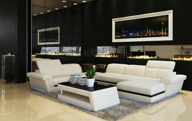 Leren bankstel Bank woonlandschap U-vorm Ontwerp Moderne banken Sofa's Leren bank Bank woonlandschap U-vorm Ontwerp Moderne banken Sofa's