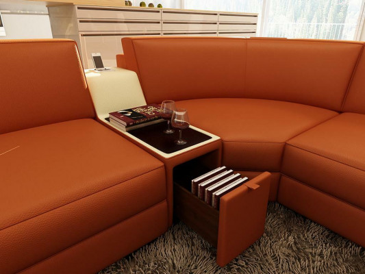 Leren bankstellen woonlandschap U-vorm ontwerp modern bankstel 5103 bankstellen