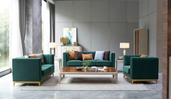 Sofa set 3+2+1 Relax Seats Set Design Sofas Upholstered Couches Leather