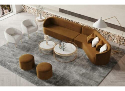 Hoekbank L-vorm woonlandschap relax zitontwerp bank loungebanken fluwelen bank