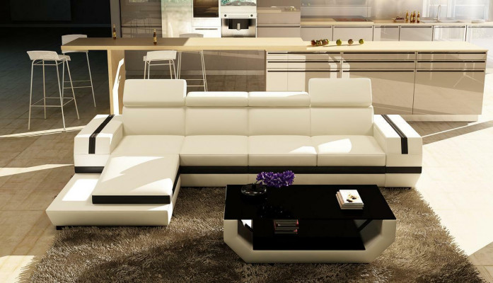 Moderne design hoekbank Big lederen set hoekbank woonkamer zitje