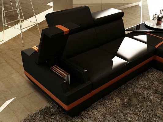 Leren bank Woonlandschap U-vormig Modern bankstel Hoekbanken Ontwerp 5099