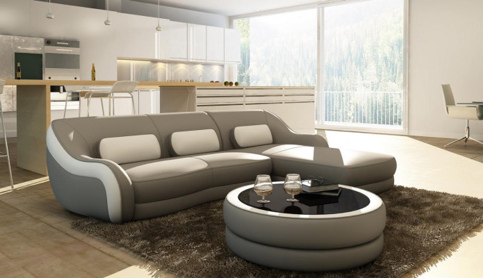 Designer leren bank hoekbank gestoffeerde hoekbank zit hoek L-vorm bankstel nieuw