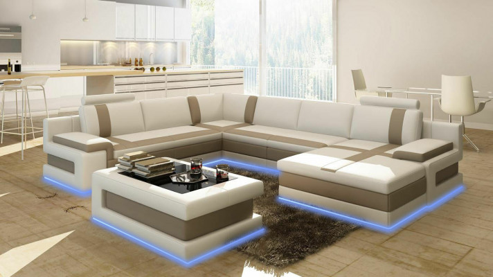 Leren bank Woonlandschap Bank U-vorm Ontwerp Modern Bank Hoekbanken