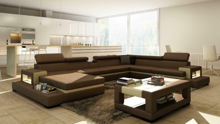 XXL Leren hoekbank Ontwerp Grote bank Bank Bekleding Hoek Stoel Decor Set  XXL Leren hoekbank Ontwerp Grote bank Bank Bekleding Hoek Stoel Decor Set