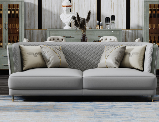 Driepersoons bank gestoffeerd designbank zitdecor banken kamer meubels modern
