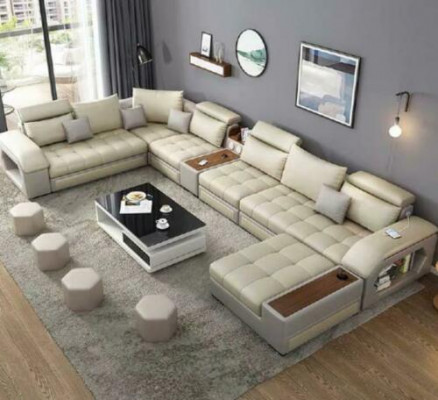Hoekbank U-vormige Zitmeubels Woonlandschap Luxe Bekleding Modern Ontspanning Bank Bank