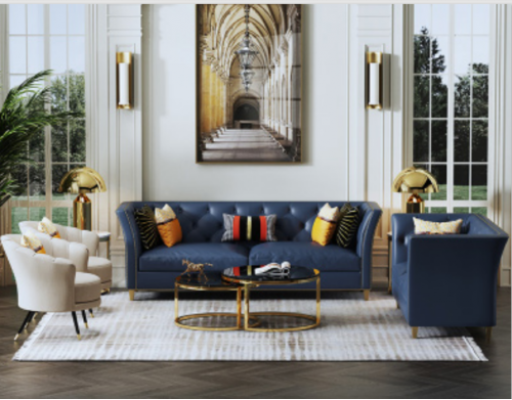 Moderne Chesterfield bankstel 3+2 zits Stijlvolle bankstellen Lederen meubels