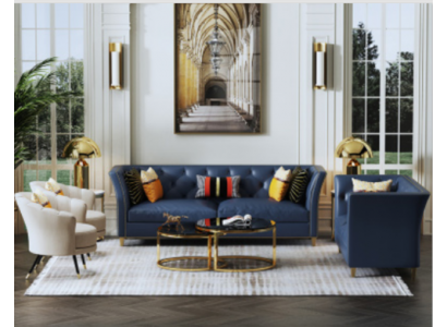Moderne Chesterfield bankstel 3+2 zits Stijlvolle bankstellen Lederen meubels