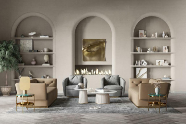 Bankstel 2+2 zitsbank woonlandschap zit ontwerp bank lounge bank stof