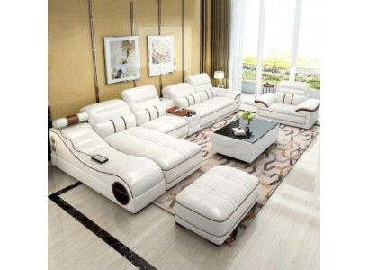 Woonlandschap Luxe bank Bank Hoekbank L-vorm Bekleding Modern Ontspanning Zitmeubel