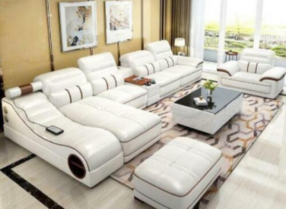 Woonlandschap Luxe bank Bank Hoekbank L-vorm Bekleding Modern Ontspanning Zitmeubel