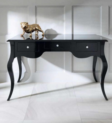 Zwarte bureau kantoorstijl tafel bureau's barok rococo houten tafels.