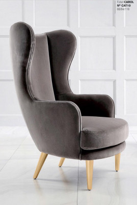 Ohrensessel Fauteuil Fauteuil 1 Zitplaats Zitting Stof Luxe Woonkamer Modern Grijs Nieuw