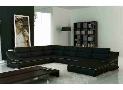Ontwerp XXL Grote Hoekbank met Grote Kussens Leren Hoekbank Bankstel Sofaset
