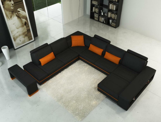 Leren bankstel bank woonlandschap U-vorm ontwerp moderne bank hoek decor bankstellen Leren bankstel bank woonlandschap U-vorm ontwerp moderne bank hoek decor bankstellen