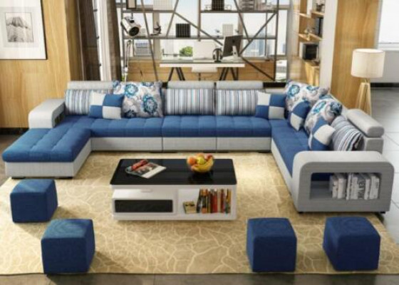Hoekbank U-vorm Luxe Textiel Bekleding Modern Relax Zitmeubelen Woonlandschap Meubels