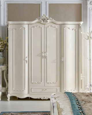 Klassieke slaapkamer set 6-delig. Bed met 2 nachtkastjes Luxe Compleet Massief hout