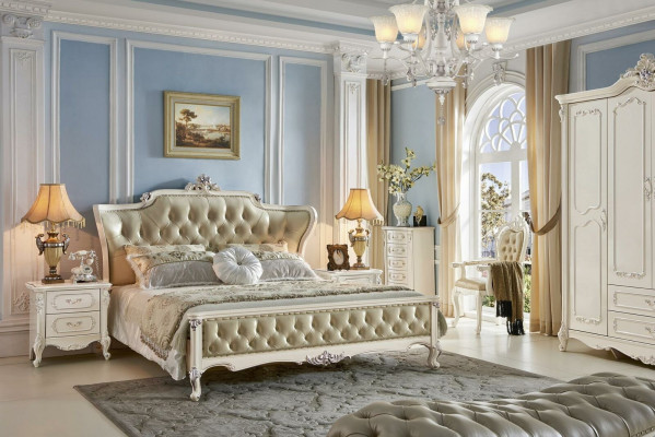Chesterfield slaapkamersets 6-delig. Koninklijk barokmeubilair bed massief hout