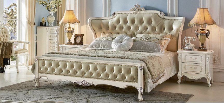 Chesterfield slaapkamersets 6-delig. Koninklijk barokmeubilair bed massief hout