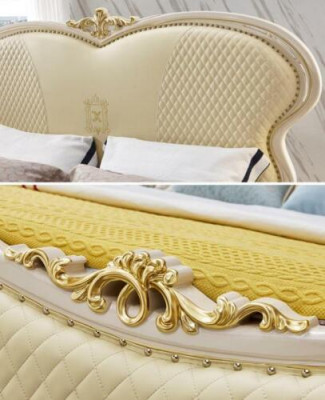 Ontwerper Chesterfield Leren Dubbel Luxe Bed Bedden Slaapkamer Massief Hout