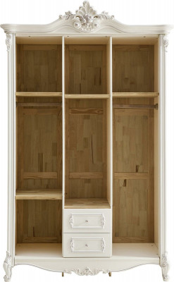 Kledingkast massief hout, in rococostijl, antieke barokkast, nieuw voor de slaapkamer.