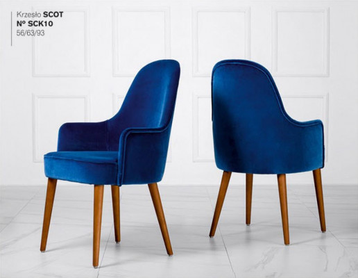 Eetkamerstoel Stoel Fauteuil Zitter 1 Zitmeubelstoel Stof Blauw Eetkamer Hout
