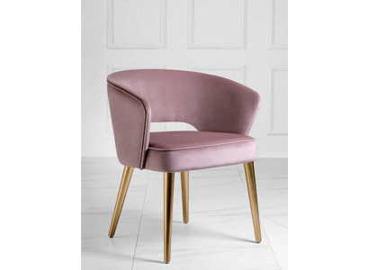 Luxe eetkamerstoel stoel fauteuil zitter 1 zit clubsessel stof eetkamer roze