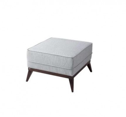 Hocker Voetenbank Polyester Poef Woonkamer Zitmeubel Stof Grijs Luxe Zetel Meubel