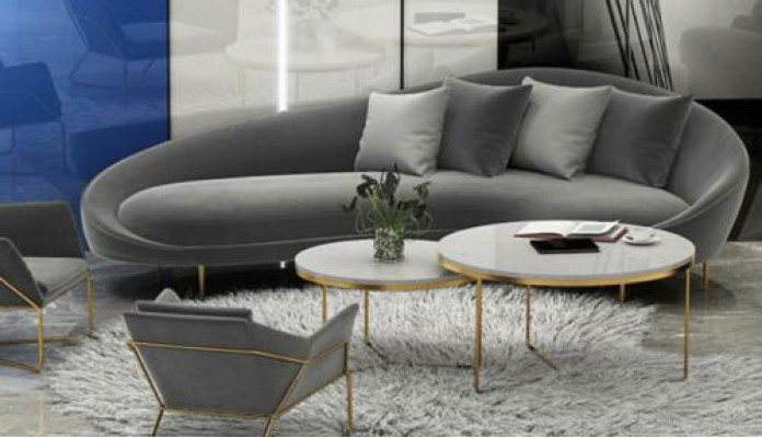 Hoekbank + fauteuil woonlandschap Relax zitmeubel design bank loungebanken textiel fluweel
