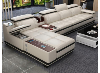 Eckbank L-vormige woonlandschap hoekbank gestoffeerde bank zitontwerp bank banken wit bankstel